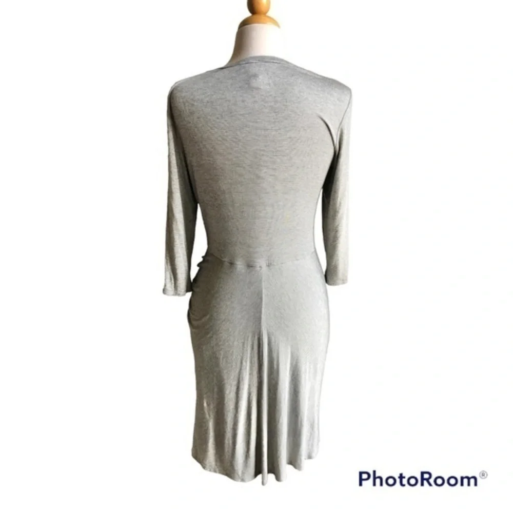 Anthropologie | Amadi twist waist jersey knit  micro striped dress large